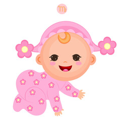 Virgo baby girl with flower