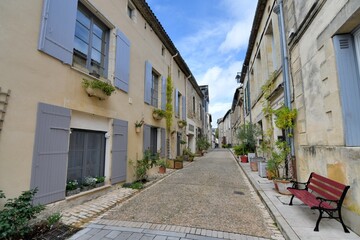 Beautiful street at Cadillac in Gironde France