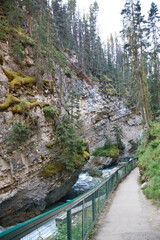 The trail of Johnston Canyon.   Banff National Park, Alberta, Canada
