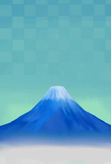 Fototapeta premium 青空と富士山と雲海のイラスト