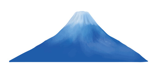 厚塗りの手書き風の富士山