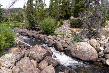 Little Popo Agie River, near Lander, Wyoming, with calm water © MelissaMN