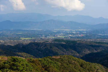 Naklejka premium 日本の岡山県真庭市の蒜山高原の美しい風景