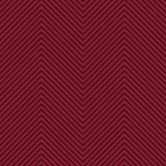 Deurstickers Bordeaux Bourgondië geometrische naadloze vector patroon. Donkere, dieprode lijnen op kastanjebruine achtergrond. Minimaal, subtiel, lineair, chevronontwerp. Moderne, luxueuze stijl, herhalende behangtextuurprint.