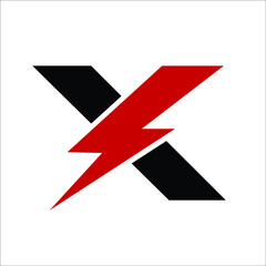 thunder bolt in letter X