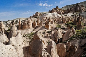 Erosion-sculpted tuff formations in Devrent Valley (Imagination Valley, Pink Valley), Cappadocia, Turkey