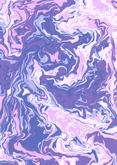 Fluid art texture. Abstract background with swirling paint effect. Liquid acrylic picture that flows and splashes. Mixed paints for interior poster. purple, gray and beige overflowing colors