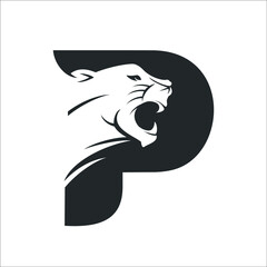 panther in letter P