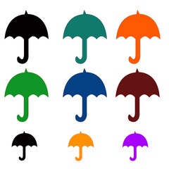 Umbrella closeup different colors umbrella icon