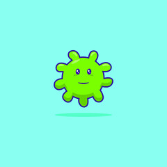 Cute corona virus with flat expression