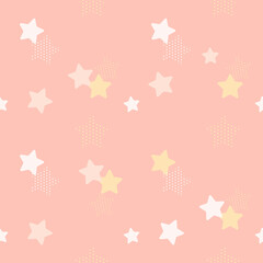 pastel star and polkadot seamless background for fabric pattern