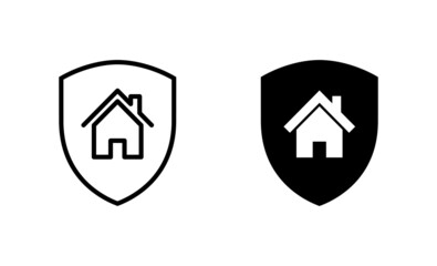 Obraz premium house insurance icons set. house protection sign and symbol