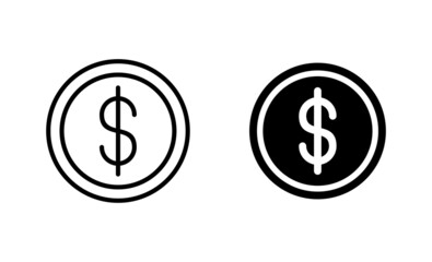 Money icons set. Money sign and symbol