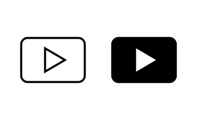 Play Icons set. Play button sign and symbol