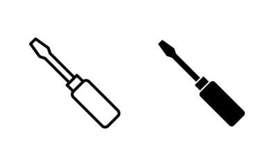 Screwdriver icons set.tools sign and symbol
