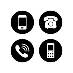 Phone icons set. Call sign and symbol. telephone symbol