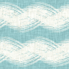 Aegean teal broken stripe rustic linen texture background. Summer line coastal living style. Light turquoise blue cloth effect textile seamless pattern. Washed out beach cottage fabric material. 