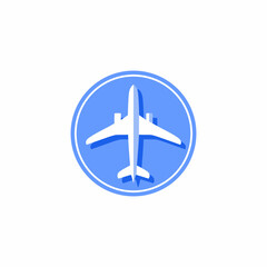 Airplane logo. airport signage logo. blue background logo