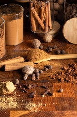 The Ingredients for Pumpkin Spice Cinnamon Nutmeg Allspice Clove and Ginger..