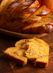 A Loaf of Orange Pumpkin Bread Perfect for a Fall Breakfast