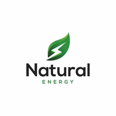 natural energy green leaf symbol with thunderbolt icon.
eco energy logo vector icon illustration, natural power logo with leaf and a lightning symbol 