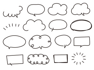 Speech bubble, speech balloon, chat bubble flat line vector icon