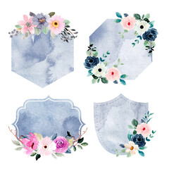 watercolor floral frame collection