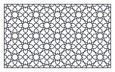 Laser Cutting Template. Decorative Lattice. Middle Eastern Geometric Pattern.
