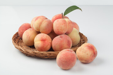 복숭아,과일,신선,여,름오브젝트,음식,잎