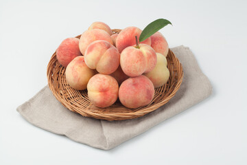 복숭아,과일,신선,여,름오브젝트,음식,잎