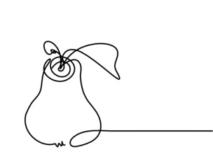 Drawing line pear on the white background. Vector