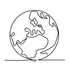 Abstract planet Earth as line drawing on white as background. Vector