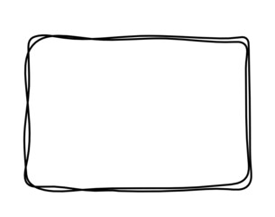 Abstract rectangle as line drawing on white as background. Vector