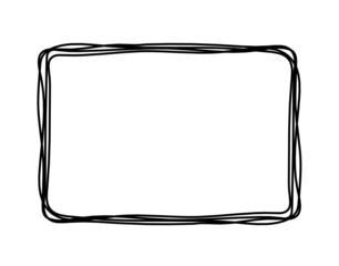 Abstract rectangle as line drawing on white as background. Vector
