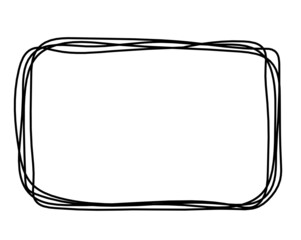 Abstract rectangle as line drawing on white as background. Vector