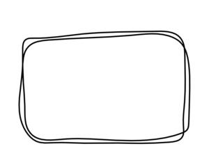 Abstract rectangle as line drawing on white as background. Vector