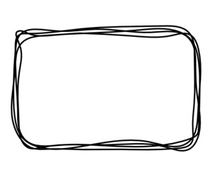 Abstract rectangle as line drawing on white as background. Vector