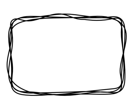 Abstract rectangle as line drawing on white as background. Vector