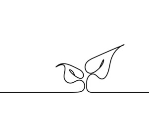 Abstract sprout as line drawing on the white background. Vector
