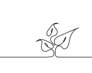 Abstract sprout as line drawing on the white background. Vector