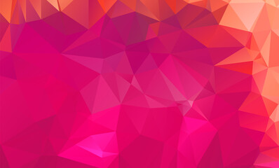 low poly geometric background with abstract pattern made of color orange geometric shapes