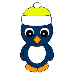 Illustration of Penguin Isolated on White Background.