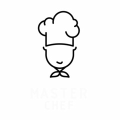 Simple and funny chef in line art Image graphic icon logo design abstract concept vector stock. Can be used as a symbol related to cooking or character