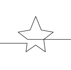 Abstract star as line drawing on white background. Vector