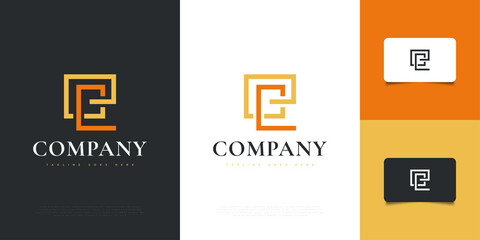 Abstract and Minimalist Letter E Logo Design Template with Line Style. Graphic Alphabet Symbol for Corporate Business Identity