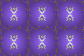 Seamless pattern with interesting doodles on colorfil background. Pano. Raster illustration.