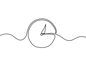 Obraz premium Abstract hourglass clock as line drawing on white background. Vector
