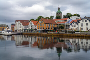 Fototapeta premium Stavanger, the forth largest metropolitan area, Rogaland county in Southwest Norway, Stavanger. It's old city core has mostly historical wooden houses. 