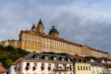 Melk (Mölk) in Lower Austria, next to the Wachau valley along the Danube. Famous for its massive baroque Benedictine monastery (Melk Abbey).