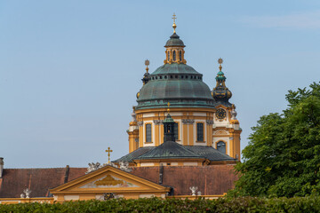 Melk (Mölk) in Lower Austria, next to the Wachau valley along the Danube. Famous for its massive baroque Benedictine monastery (Melk Abbey).